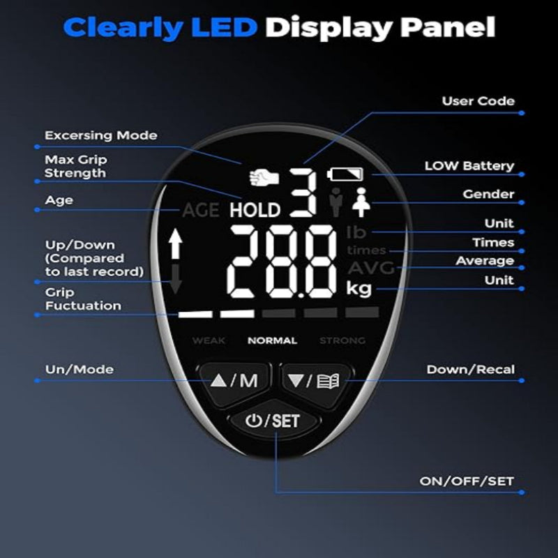 Electronic Grip Power Trainer,Smart Hand Dynamometer,LED Display Hand Grips Measurement.